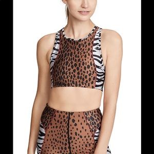 COPY - Good American Essentials Uppercut Bra Mixed Animal Print size 1